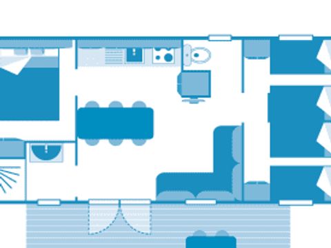 MOBILHOME 6 personnes - Cottage Playa del Sol 6p 3ch clim Premium