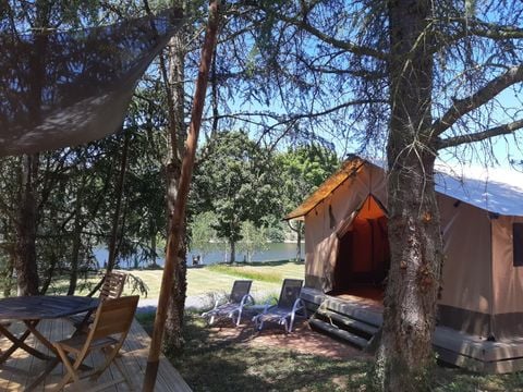 Tente en toile et en bois 5 personnes - Tente Safari Family eco 5 pers