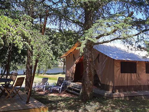 Tente en toile et en bois 5 personnes - Tente Safari Family eco 5 pers