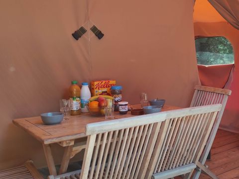 Tente en toile et en bois 5 personnes - Tente Safari Family eco 5 pers