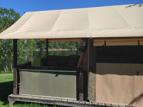 Tente en toile et en bois 5 personnes - Tente Safari Lodge vue lac 5 pers