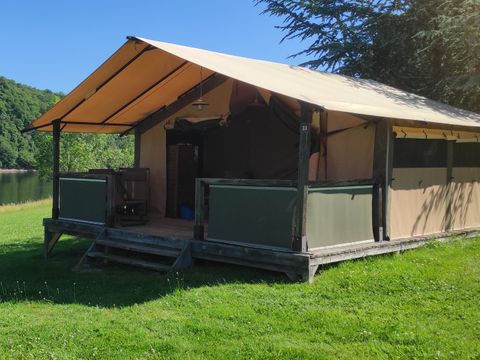Tente en toile et en bois 5 personnes - Tente Safari Lodge vue lac 5 pers