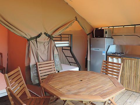 Tente en toile et en bois 5 personnes - Tente Safari Lodge vue lac 5 pers