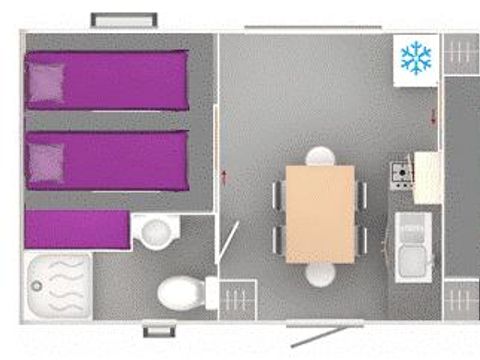 MOBILHOME 4 personnes - Mobil-home Provence Sérénité 25 m² - Jacuzzi privatif - 3 pièces - 2 chambres - Climatisation