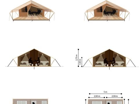 TENTE TOILE ET BOIS 4 personnes - Tente Lodge - sans sanitaires