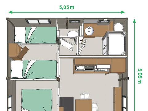 CHALET 5 personnes - Chalet Morea- 25m² - Vue Lac - terrasse couverte 12m²