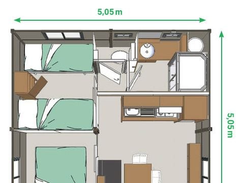 CHALET 5 personnes - Chalet Morea- 25m² - Vue Lac - terrasse couverte 12m²