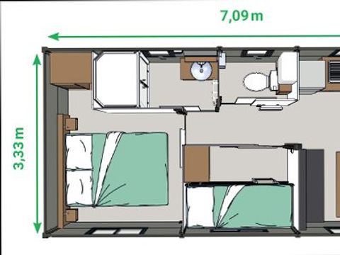 Hébergement 4 personnes - Roulotte - 22m² - hébergement insolite