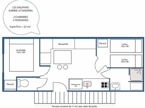 MOBILHOME 4 personnes - STANDARD - 2 chambres