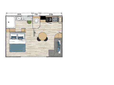 MOBILHOME 2 personnes - Mobil-home Riparia (Gamme Exclusive) - Dimanche/Dimanche -