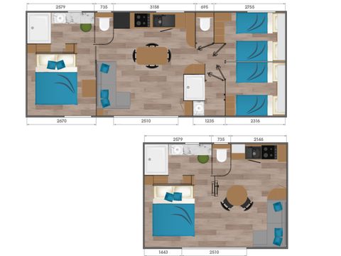 MOBILHOME 6 personnes - Mobil-home double Favulosa avec bain nordique (Gamme Exclusive) - Samedi/Samedi -