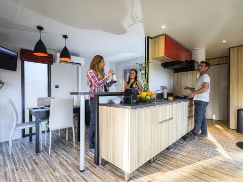 Mobilhome 4 personnes - Cottage Pagode Premium 3 Pièces 4 Personnes vue lac Climatisé + TV