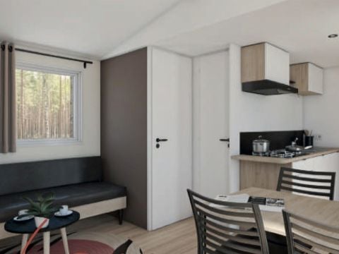 MOBILHOME 6 personnes - Cottage confort 2 chambres clim, tv, lv