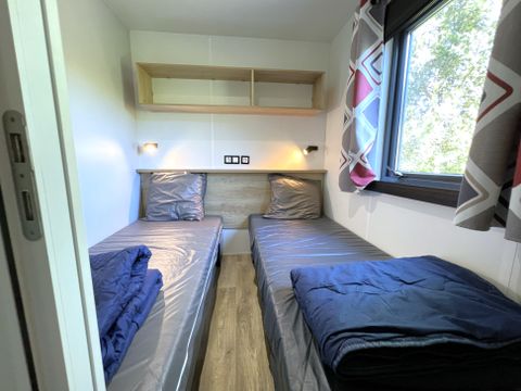 Mobilhome 6 personnes - Mobil-home Premium 32 m² 3 chambres + terrasse 21m² + TV + LV + clim + plancha 6 pers