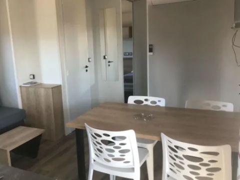 MOBILHOME 6 personnes - Mobil-home Premium 32 m² 3 chambres + terrasse 21m² + TV + LV + clim + plancha 6 pers