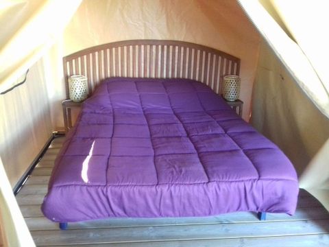 Tente en toile et en bois 5 personnes - Ecolodge Freeflower confort 2 chambres 30m² - sans sanitaires 5 pers