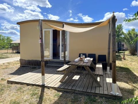 TENTE TOILE ET BOIS 5 personnes - Cahute des randonneurs 18m² - 2 chambres - sans sanitaire 5 pers