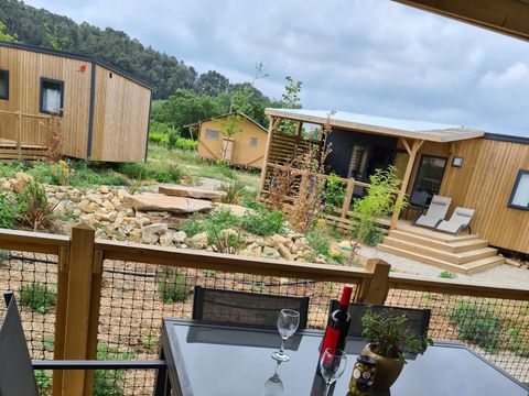 MOBILHOME 2 personnes - Mobil-home Premium 22 m² 1 chambre + terrasse 17m² + TV + LV + Climatisation + Plancha 2 pers