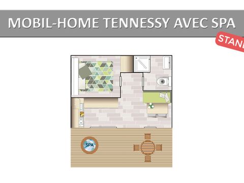 MOBILHOME 2 personnes - TENNESSY STANDARD AVEC SPA