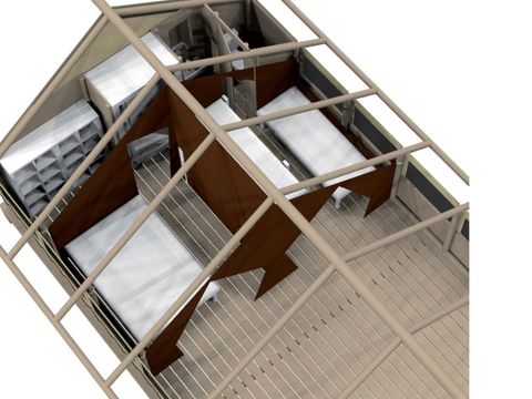Tente en toile et en bois 5 personnes - Crusoé avec Sanitaires. Arrivée 16h Départ 10h. Max