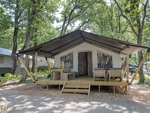 TENTE TOILE ET BOIS 6 personnes - Aminess Maravea - Tente Safari + sanitaires (6P)