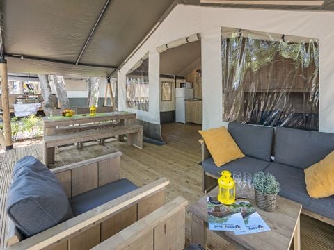 TENTE TOILE ET BOIS 6 personnes - Aminess Maravea - Tente Safari + sanitaires (6P)