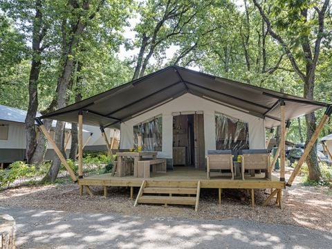 Tente en toile et en bois 6 personnes - Aminess Maravea - Tente Safari + sanitaires (6P)