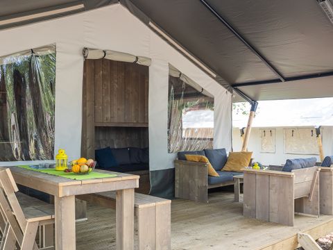 TENTE TOILE ET BOIS 6 personnes - Aminess Maravea - Tente Safari + sanitaires (6P)