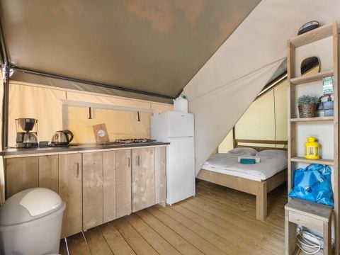 TENTE TOILE ET BOIS 5 personnes - Aminess Maravea - Tente Safari Confort + climatisation