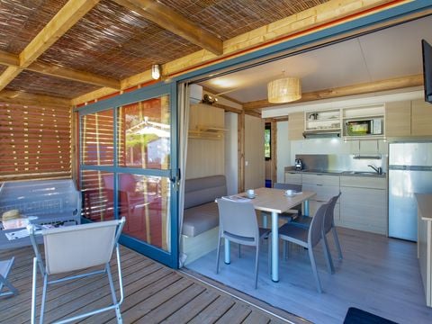 CHALET 4 personnes - Chalet Mistral 25m² - climatisé -  2 chambres - terrasse 12m² 4/5 pers.