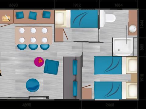 Mobilhome 6 personnes - PREMIUM 3 ch -SPA