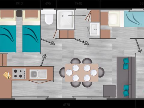 Mobilhome 6 personnes - PREMIUM 3 ch