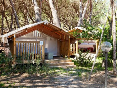 Tente en toile et en bois 2 personnes - Mini Lodge Tent