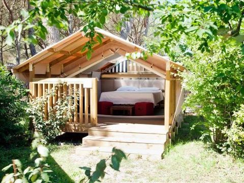 Tente en toile et en bois 2 personnes - Mini Lodge Tent