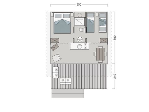 Tente en toile et en bois 5 personnes - LODGE TENT