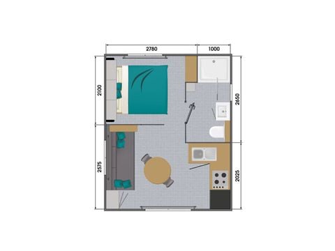 MOBILHOME 2 personnes - PRIVILEGE 1 CH 2 PERS