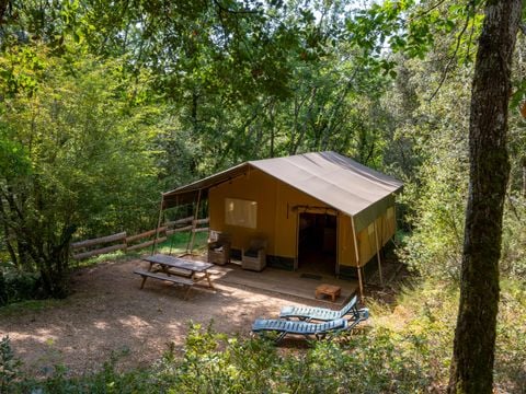 TENTE TOILE ET BOIS 5 personnes - Tente Lodge COMBARELLES 35m² sans sanitaire 5 pers