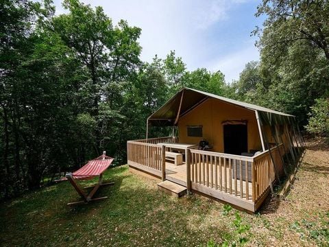 TENTE 6 personnes - Tente lodge GRAND ROC 50 m² avec sanitaires 6 pers