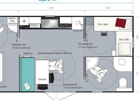 MOBILHOME 4 personnes - MH OSTADARA 4 pers PMR