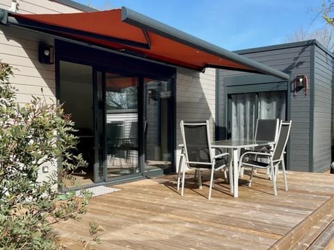 MOBILHOME 4 personnes - CONFORTABLE ECOLODGE (DF23) 2CH - CLIM - WIFI - PISCINE/JACUZZI 4 pers