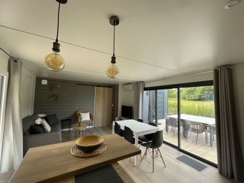 MOBILHOME 6 personnes - ECOLODGE AU CALME (DF20) 3 CH - 2 SDB - 2 TERRASSES - CLIM - WIFI 6 pers