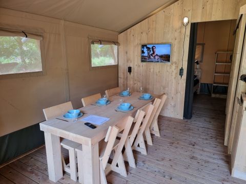 TENTE TOILE ET BOIS 5 personnes - Tente safari avec sanitaires