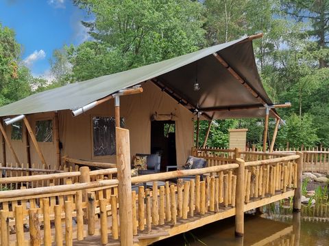 TENTE TOILE ET BOIS 4 personnes - Tente Safari Luxe avec sanitaires - Perchoir