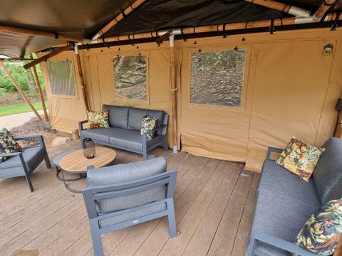 TENTE TOILE ET BOIS 6 personnes - Tente Safari Luxe avec sanitaires - Carp