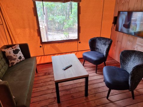 TENTE TOILE ET BOIS 4 personnes - Tente Safari Luxe avec sanitair-Zeelt