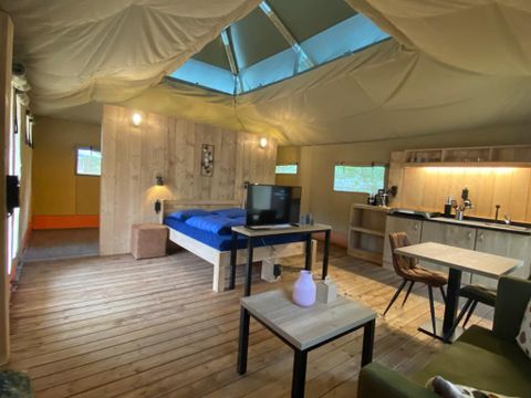 TENTE TOILE ET BOIS 2 personnes - Tente Safari Luxe avec sanitaires