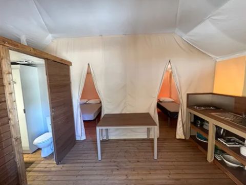 Tente en toile et en bois 5 personnes - Tente Safari | Tente Safari | 2 Ch. | 4/5 Pers. | Terrasse simple