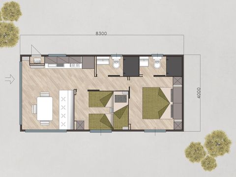 MOBILHOME 5 personnes - Maxicaravan PRESTIGE XL