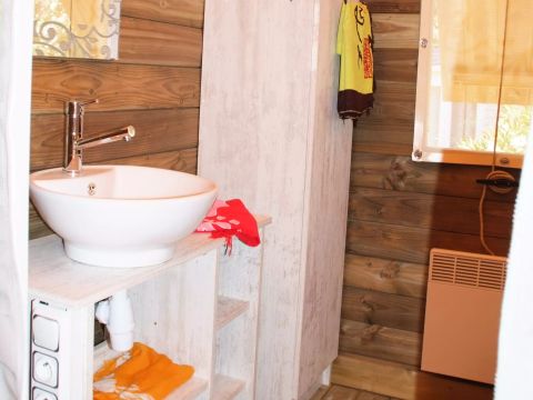 TENTE TOILE ET BOIS 5 personnes - Caba'nature 3 Pièces 5 Personnes