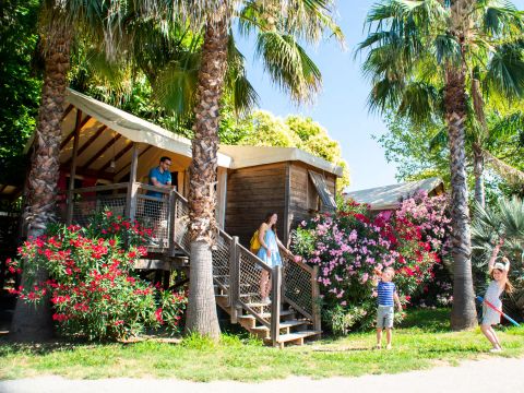 TENTE TOILE ET BOIS 5 personnes - Caba'nature 3 Pièces 5 Personnes